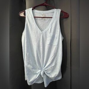 SO Sky Blue Women's Tank Top with Knot Detail
